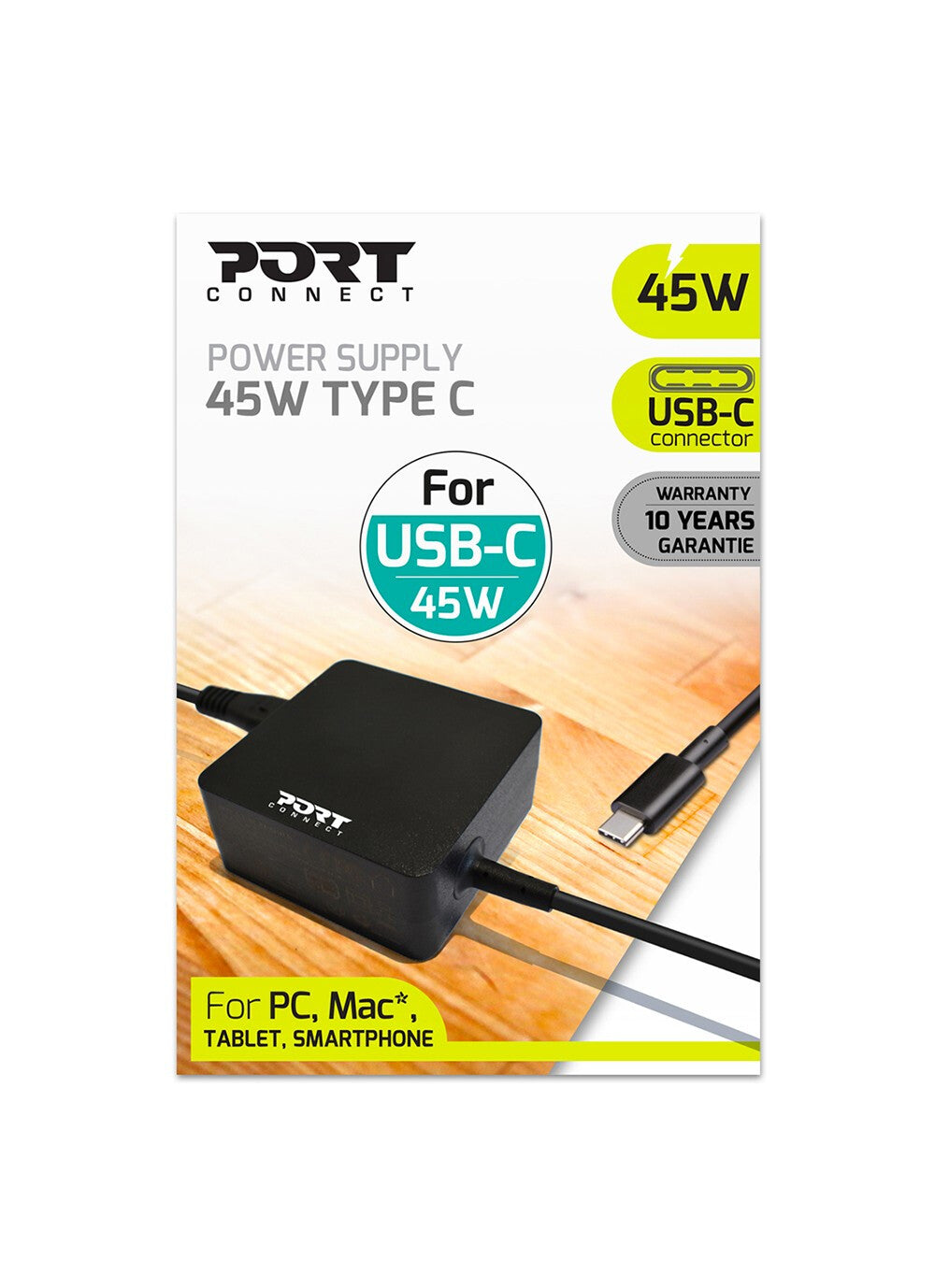 Port Designs 900096 power adapter/inverter Indoor 45 W Black