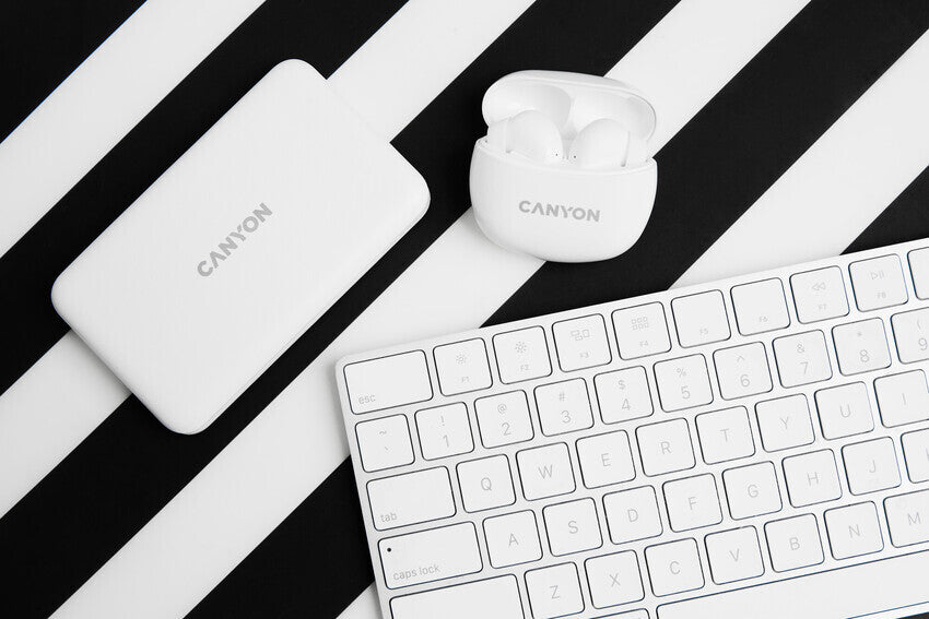 Canyon CNS-TWS5W headphones/headset Wireless In-ear Calls/Music/Sport/Everyday USB Type-C Bluetooth White