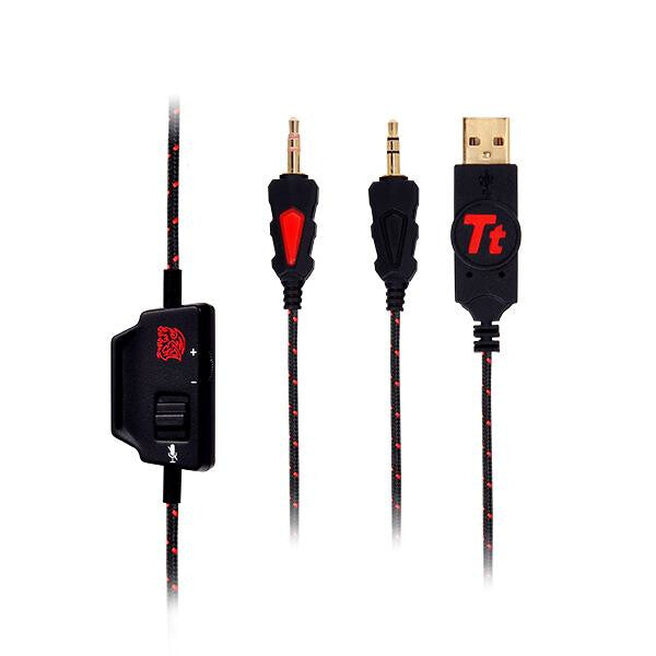 Tt eSPORTS HT-CRA-ANECBK-14 headphones/headset Wired Head-band Gaming Black, Red
