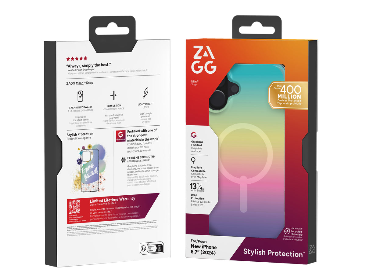 ZAGG Cases Milan Snap Apple iPhone 16 Plus Iridescent