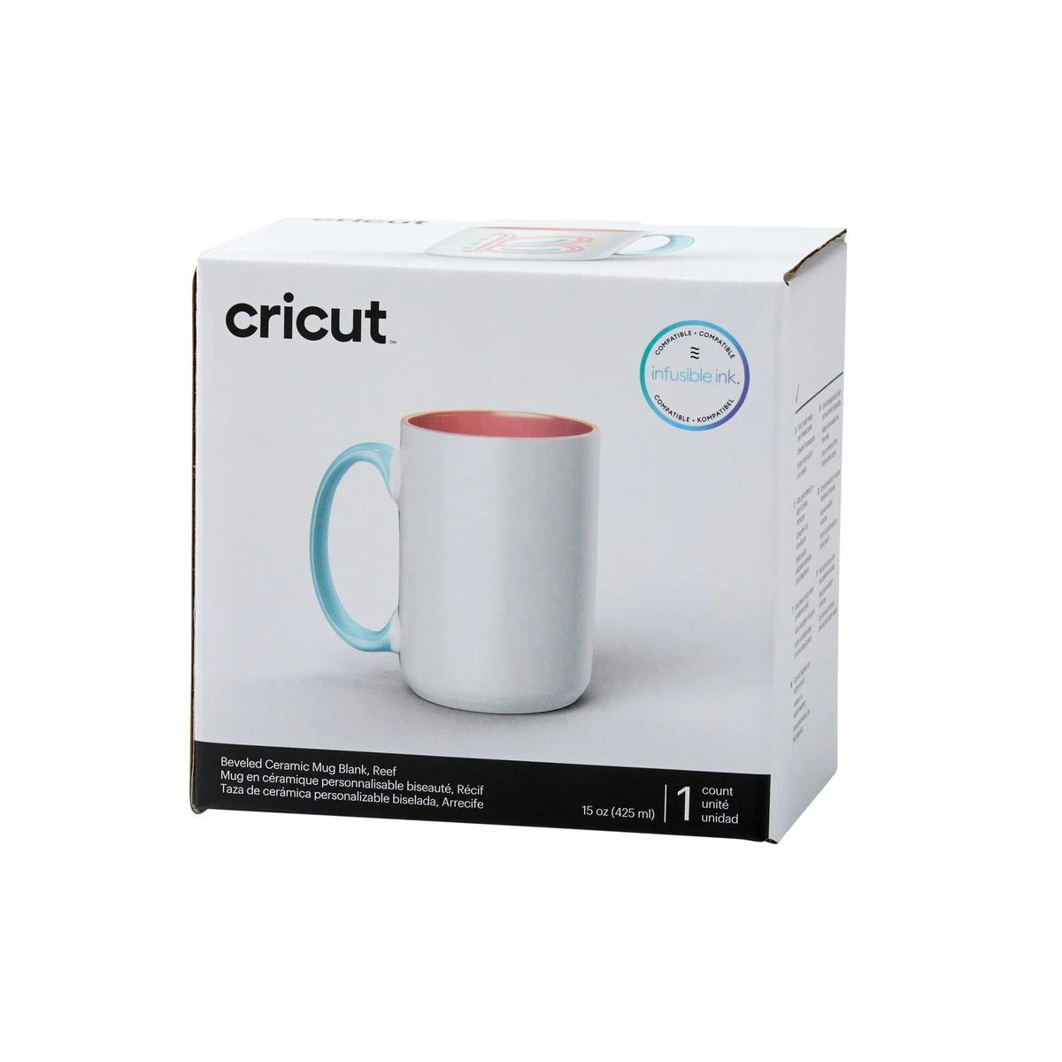 Cricut Beveled cup Coral, White Universal 1 pc(s)