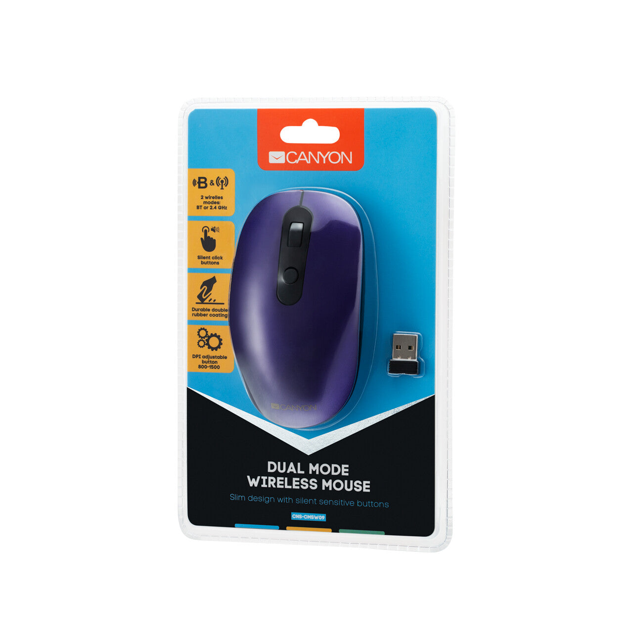 Canyon MW-9 mouse Office Right-hand RF Wireless + Bluetooth Optical 1600 DPI