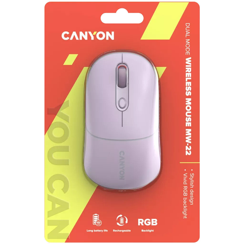 Canyon MW-22 mouse Universal Ambidextrous RF Wireless + Bluetooth Optical 1600 DPI