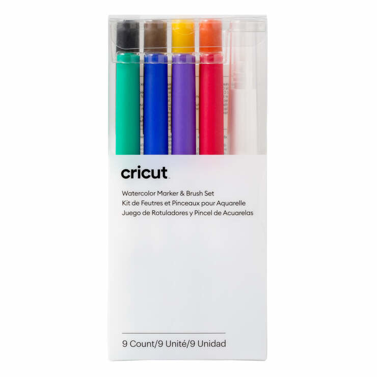 Cricut Watercolor marker 8 pc(s) Black, Blue, Green, Orange, Purple, Red, Yellow