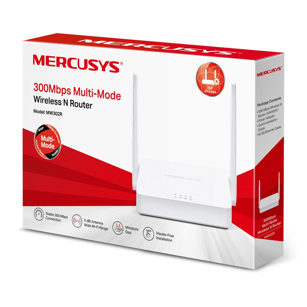 Mercusys MW302R wireless router Fast Ethernet Single-band (2.4 GHz) White