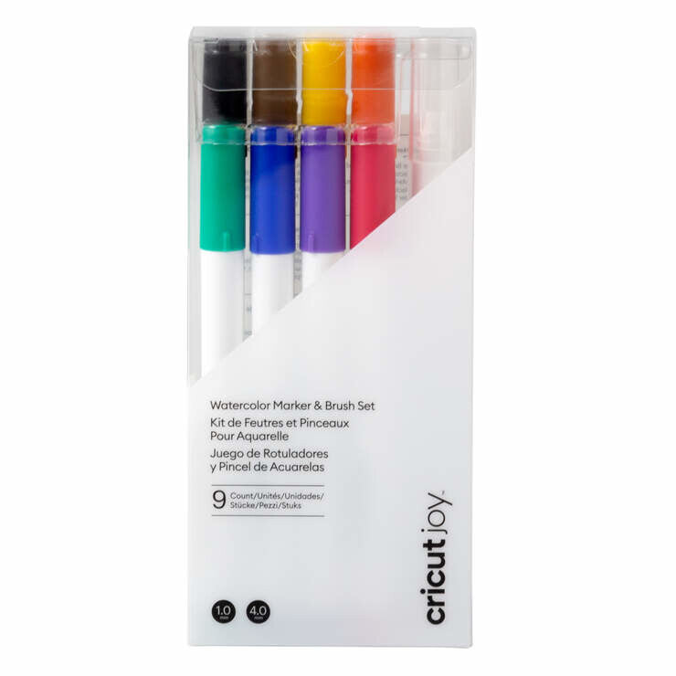 Cricut Joy Watercolor marker 8 pc(s) Black, Blue, Brown, Green, Purple, Red, Yellow