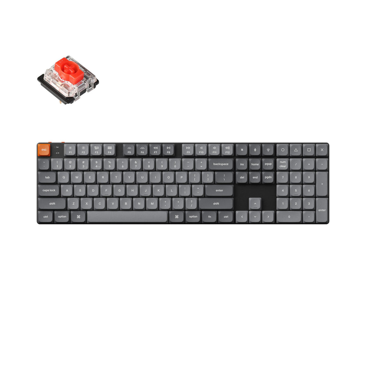 Keychron K5 Max keyboard Universal USB + RF Wireless + Bluetooth Black, Grey