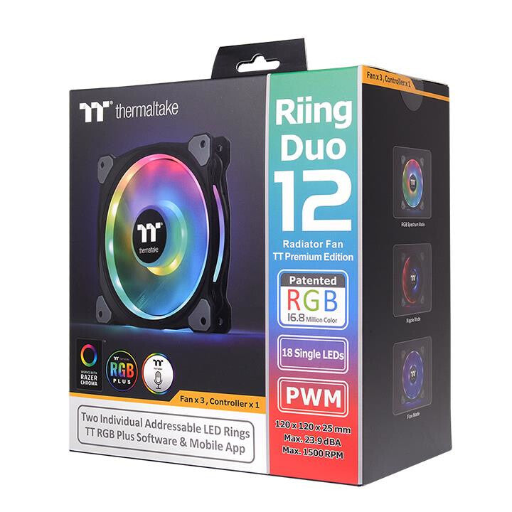 Thermaltake Riing Duo 12 RGB Premium Edition Computer case Fan 12 cm Black