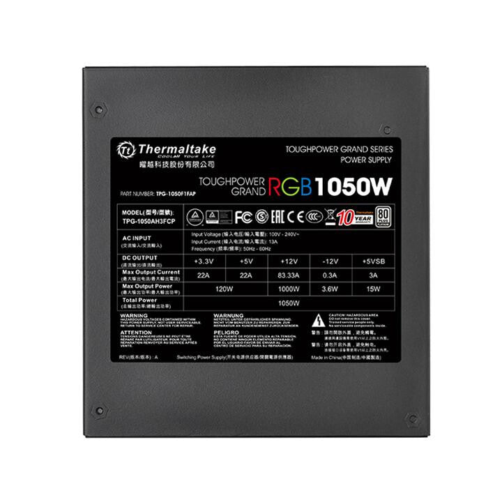 Thermaltake Toughpower Grand RGB 1050W Platinum power supply unit 24-pin ATX ATX Black