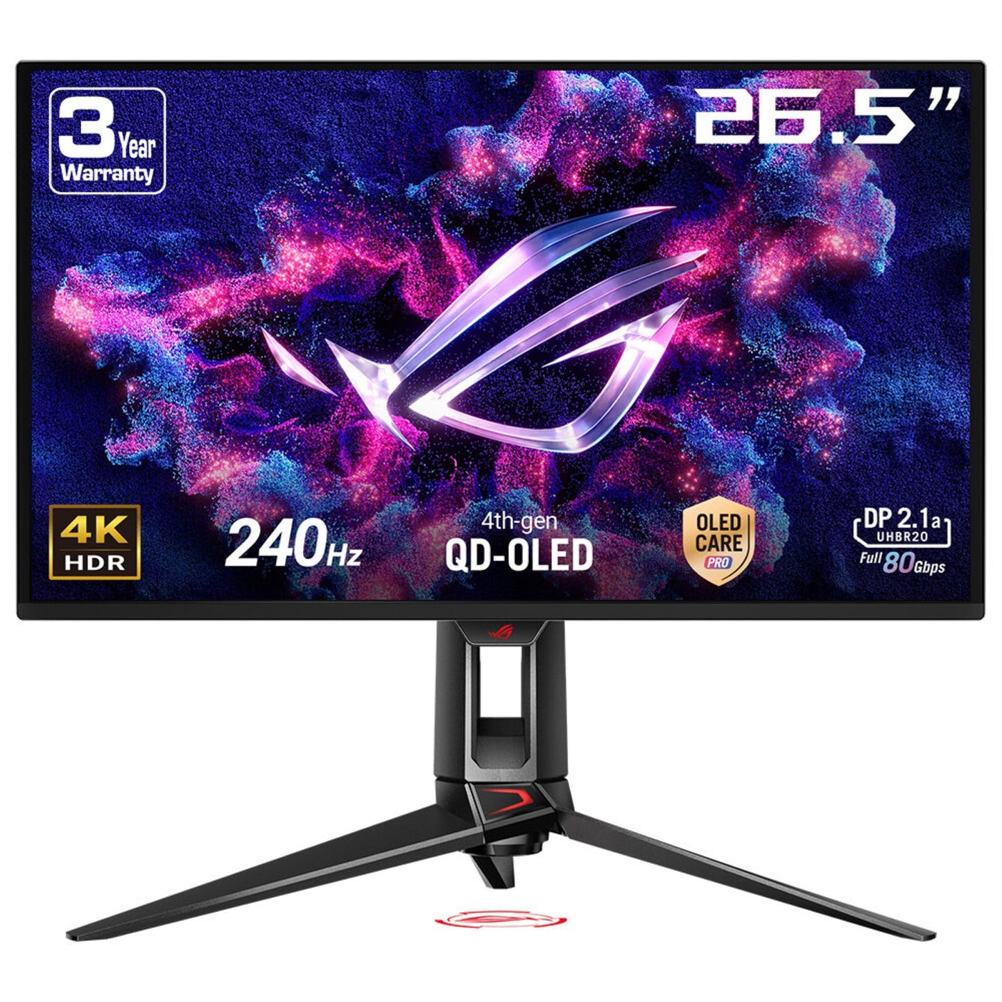 ASUS ROG Swift OLED PG27UCDM computer monitor 67.3 cm (26.5") 3840 x 2160 pixels 4K Ultra HD QD-OLED Black