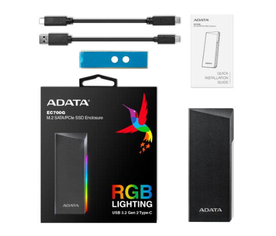 ADATA AEC700GU32G2-CGY storage drive enclosure SSD enclosure Black M.2