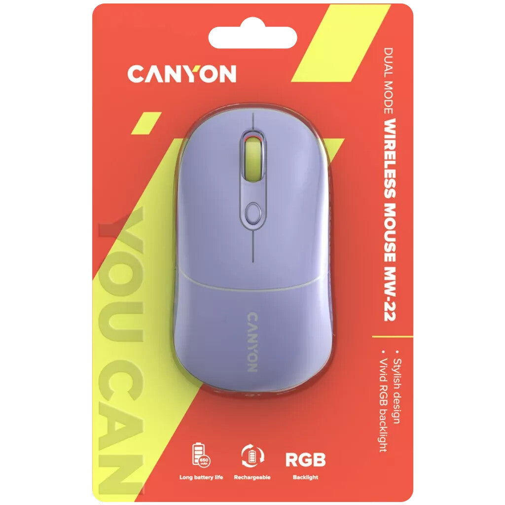 Canyon MW-22 mouse Universal Ambidextrous RF Wireless + Bluetooth Optical 1600 DPI