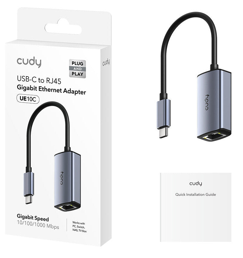 Cudy USB-C to Ethernet Adapter UE10C - Router - 1 Gbps interface cards/adapter RJ-45