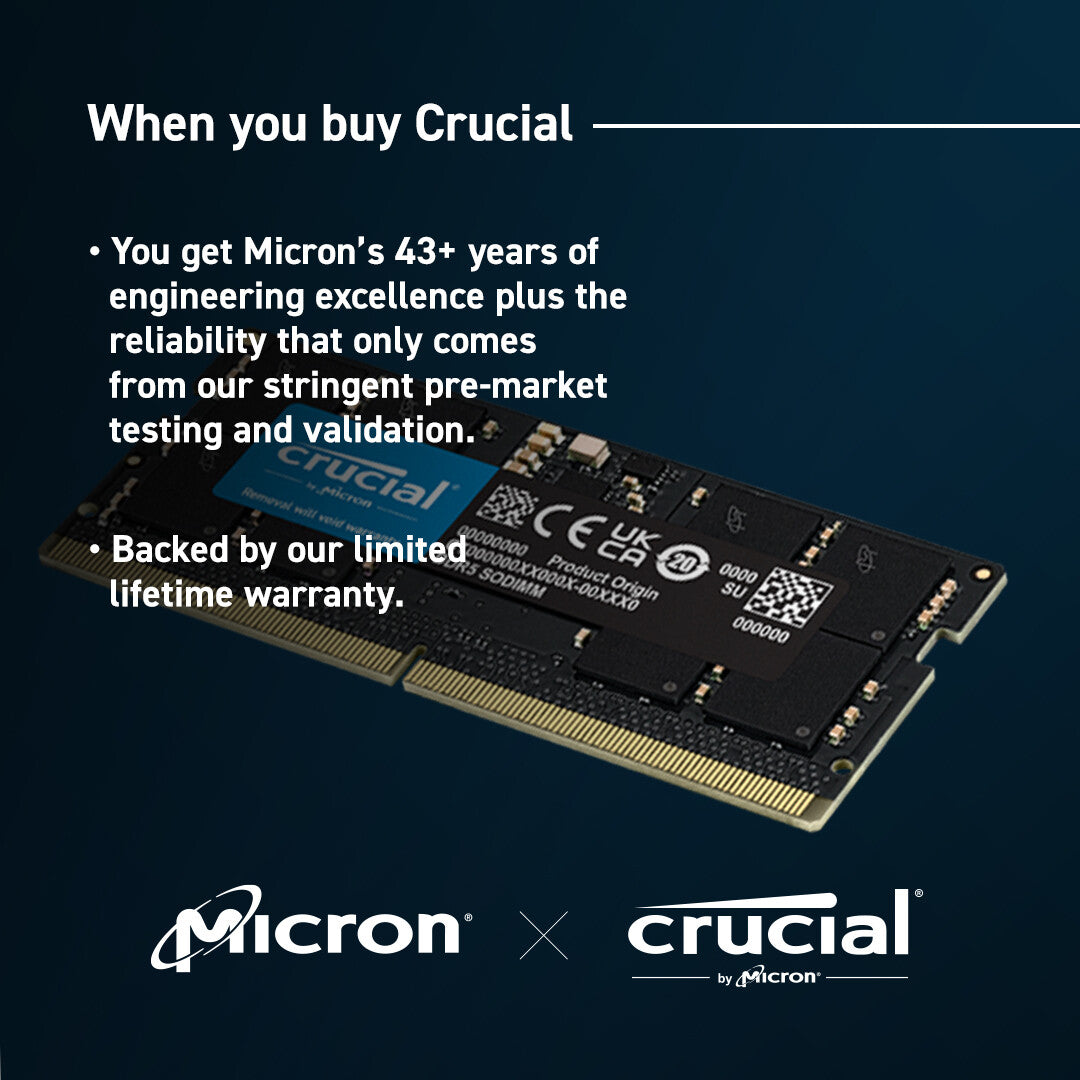 Crucial CT8G56C46S5 memory module 8 GB 1 x 8 GB DDR5 262-pin SO-DIMM ECC