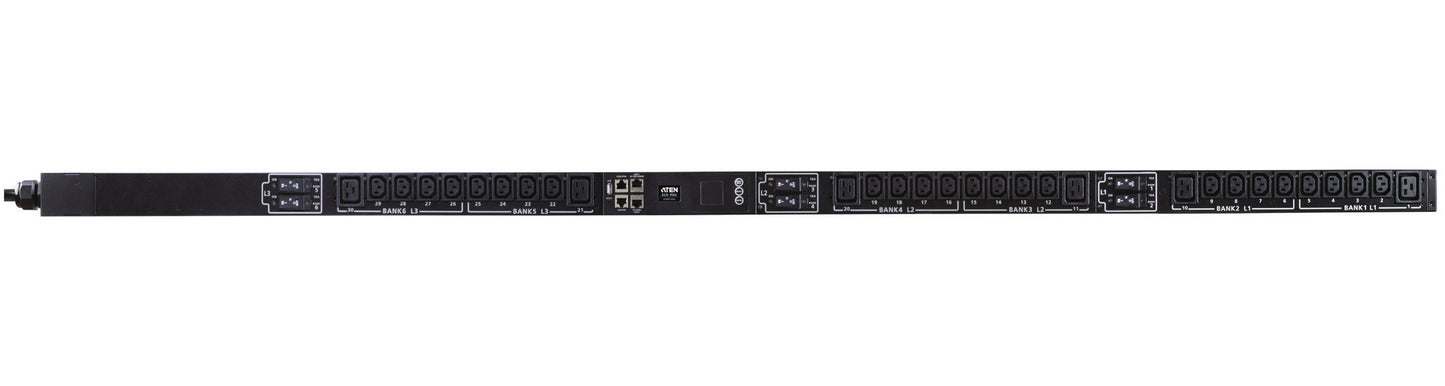 ATEN 32A 30-Outlet 3PH Outlet Metered & Switched PDU + Free Eco PDU Manager Software