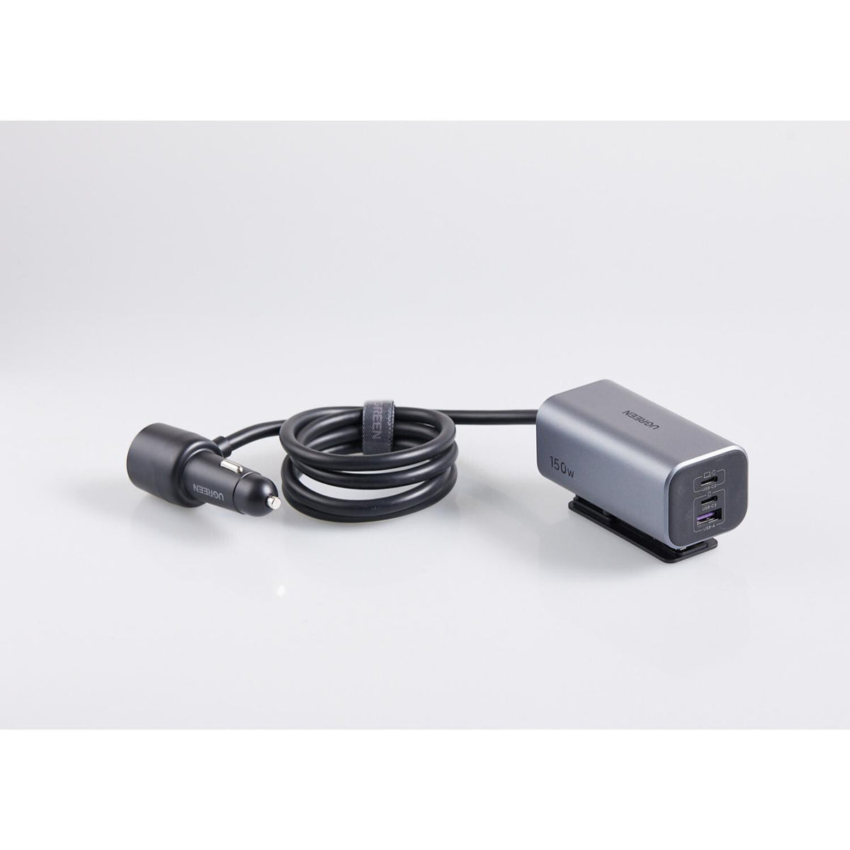 UGREEN GaN 4 Port Car Charger 150W - Grey & Black