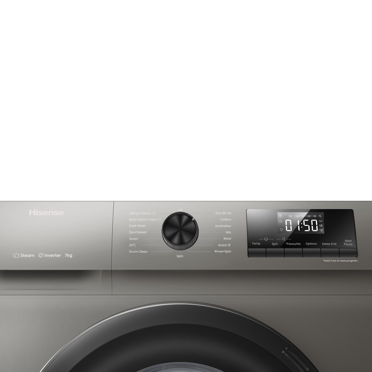 Hisense WFQP9012VMT washing machine Front-load 9 kg 1200 RPM Grey