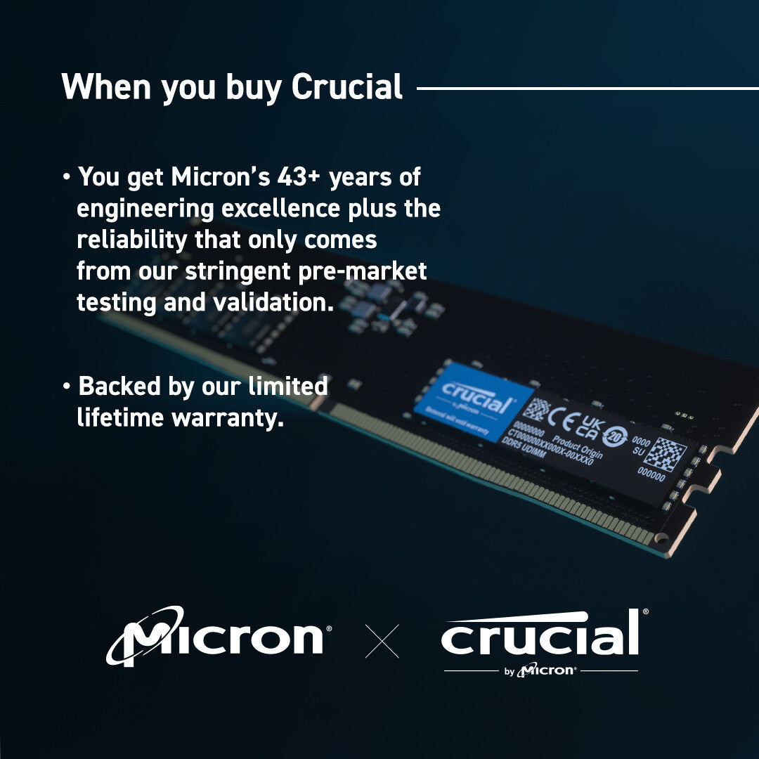 Crucial CT8G56C46U5 memory module 8 GB 1 x 8 GB DDR5 288-pin DIMM ECC