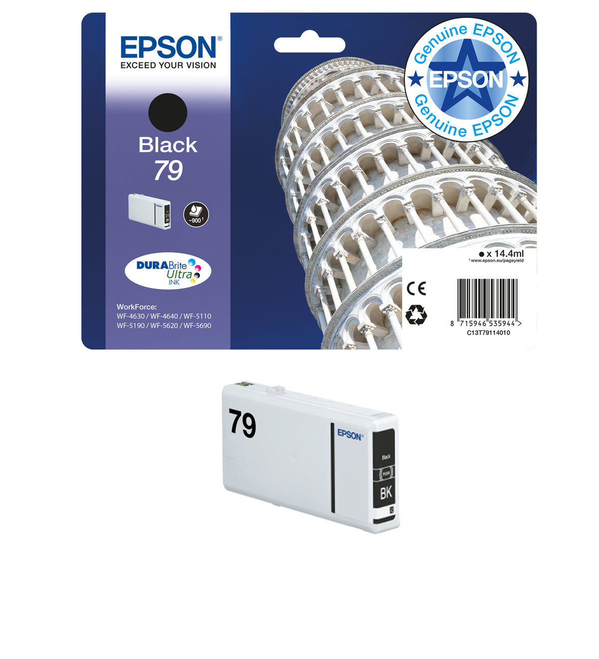 Epson Tower of Pisa Singlepack Magenta 79XL DURABrite Ultra Ink