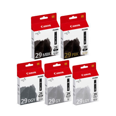 Canon PGI-29 MBK/PBK/DGY/GY/LGY ink cartridge 5 pc(s) Original Dark Grey, Grey, Light grey, Matte black, Photo black