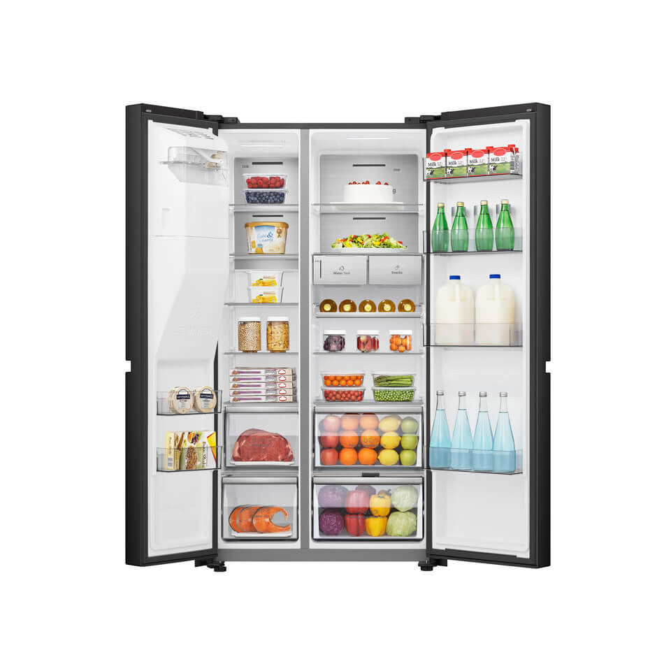 Hisense H780SB-IDL side-by-side refrigerator Freestanding 601 L Grey, Stainless steel
