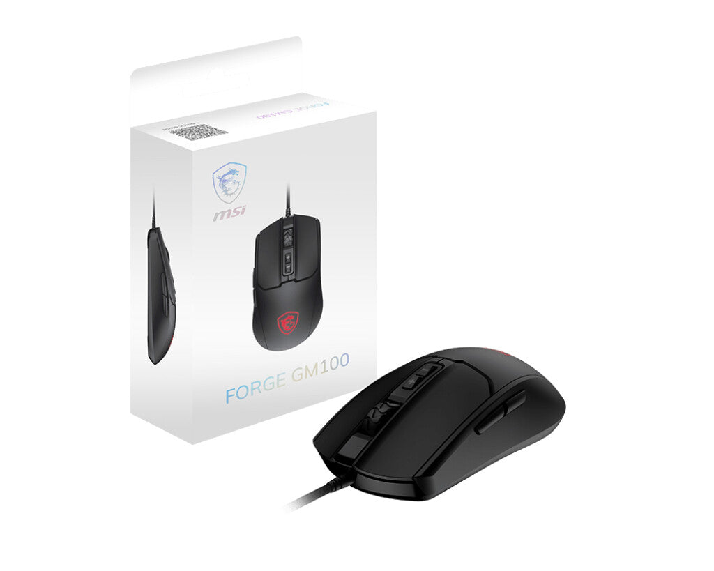 MSI FORGE GM100 mouse Gaming Ambidextrous USB Type-A Optical 6400 DPI