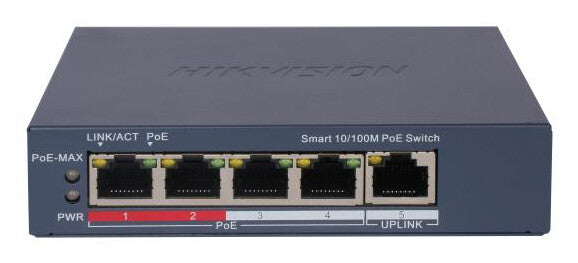Hikvision DS-3E1105P-EI network switch Managed Fast Ethernet (10/100) Power over Ethernet (PoE) Blue