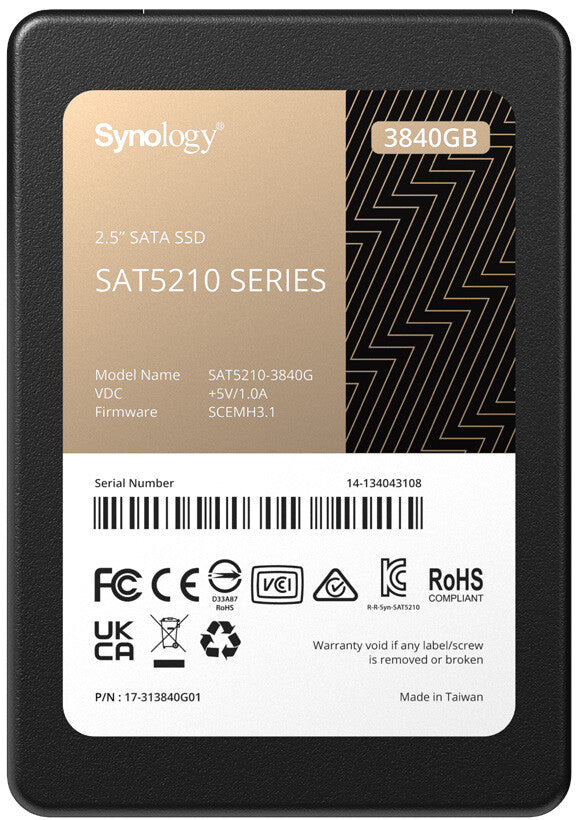 Synology SSD 2.5” SATA 3840GB 3.84 TB 2.5" Serial ATA III