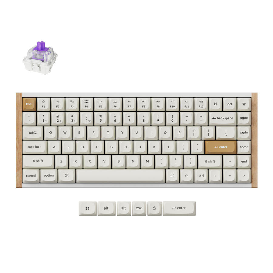 Keychron K2 HE keyboard Gaming USB + RF Wireless + Bluetooth White