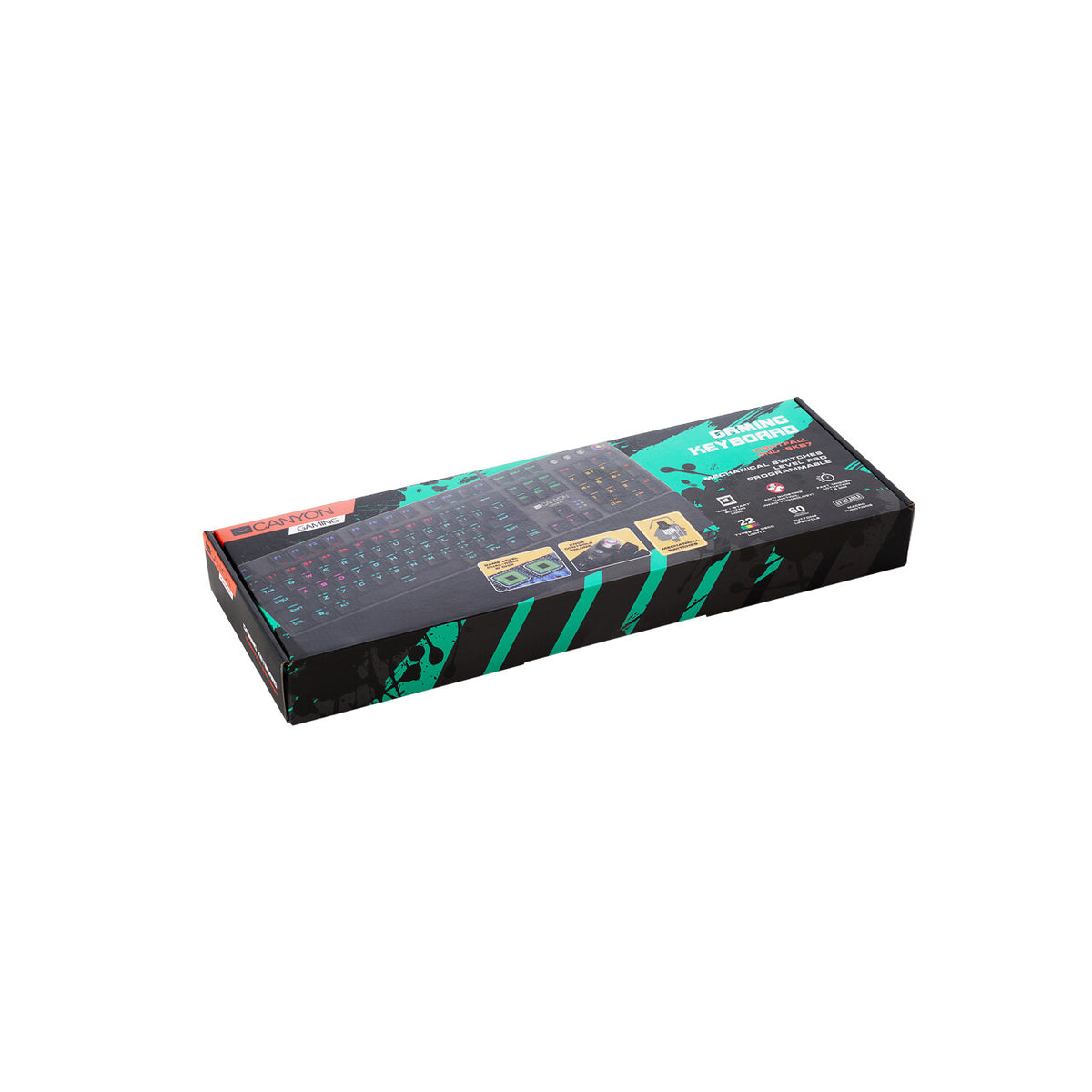 Canyon Nightfall keyboard Gaming USB QWERTY US English Black, Grey