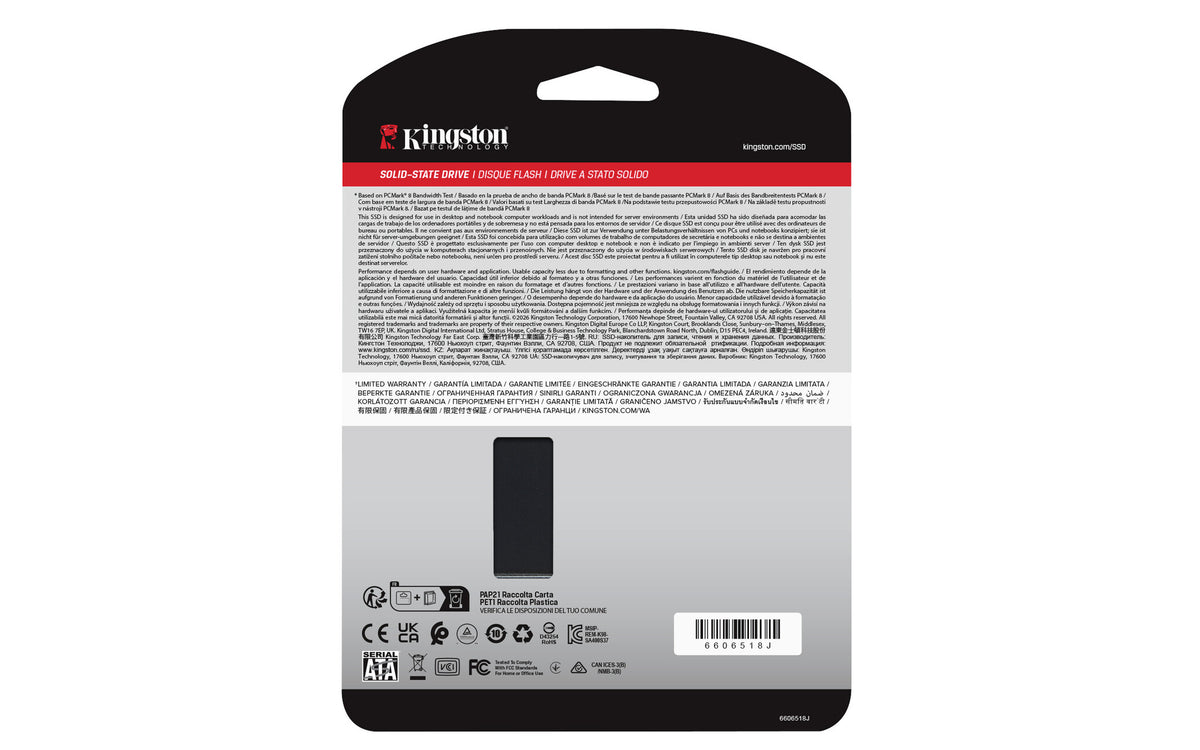 Kingston Technology A400 960 GB 2.5" Serial ATA III TLC