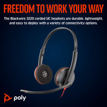 Poly Blackwire 3220 Stereo USB-C Headset +USB-C/A Adapter