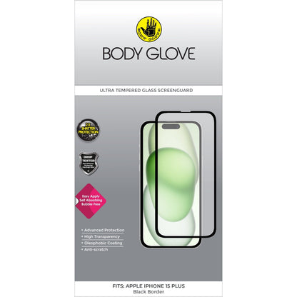 Bodyglove Body Glove Ultra Tempered Glass Screen Protector - Apple iPhone 16 Plus / 15 Plus - Black Border