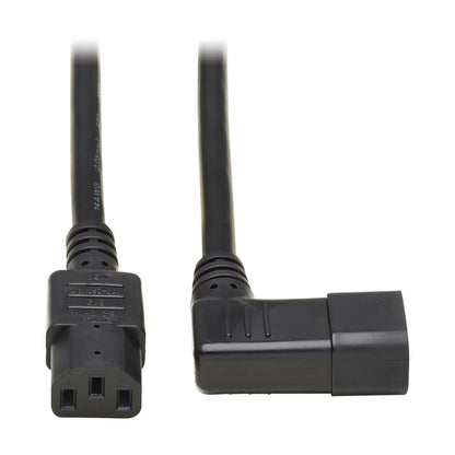 Tripp Lite P005-006-14RA Heavy-Duty PDU Power Cord, C13 to Right-Angle C14 - 15A, 250V, 14 AWG, 6 ft. (1.83 m), Black