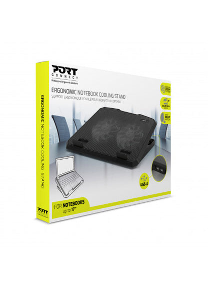 Port Designs 901099 laptop cooling pad 43.2 cm (17") 800 RPM Black