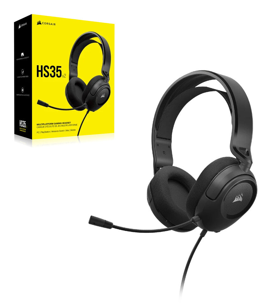 Corsair HS35 v2 Multiplatform Gaming Headset Wired Head-band Carbon