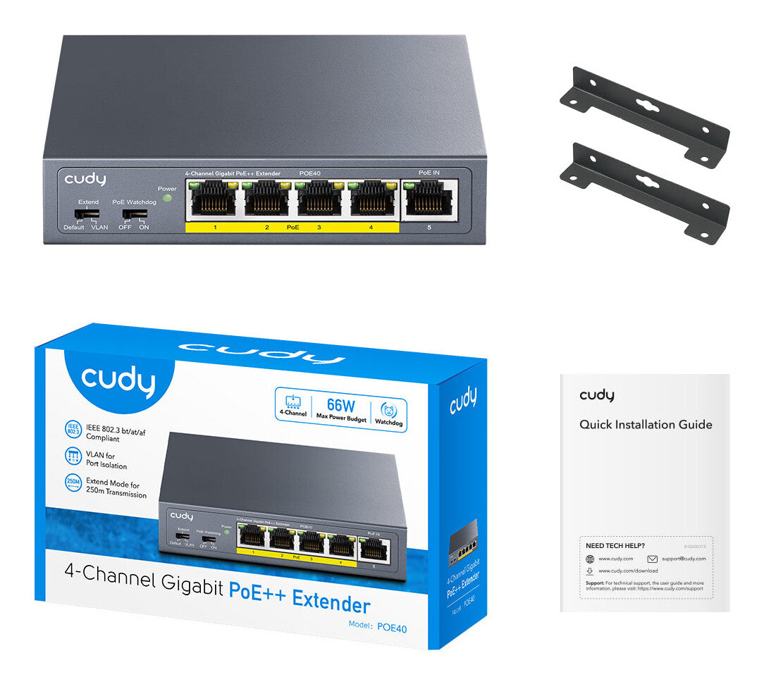 Cudy POE40 PoE adapter Gigabit Ethernet
