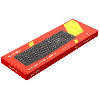 Canyon KB-1 EN keyboard Home USB QWERTY English Black