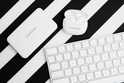 Canyon CNS-TWS5W headphones/headset Wireless In-ear Calls/Music/Sport/Everyday USB Type-C Bluetooth White