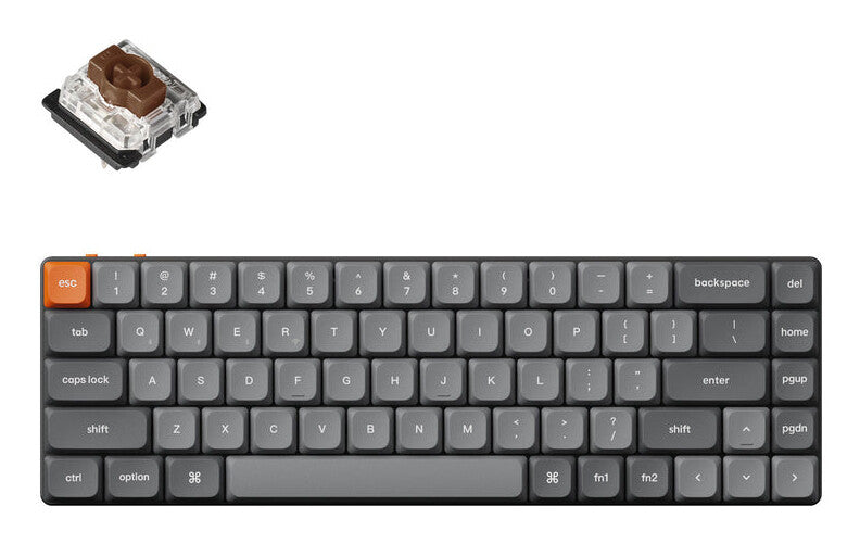 Keychron K7M-H3 keyboard Home/Office USB + RF Wireless + Bluetooth Grey