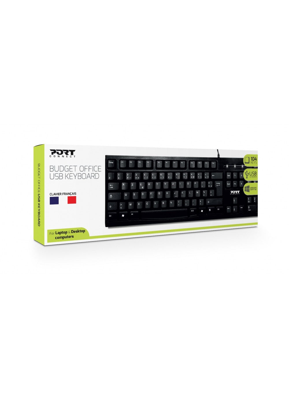 Port Designs 900753-US keyboard Office USB QWERTY US English Black