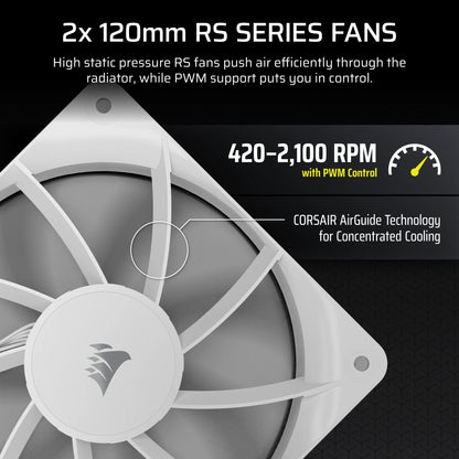 Corsair Nautilus 240 RS LCD Processor All-in-one liquid cooler 12 cm White 1 pc(s)