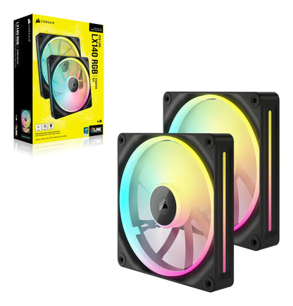 Corsair CO-9051028-WW computer cooling system Computer case Fan 14 cm Black 2 pc(s)