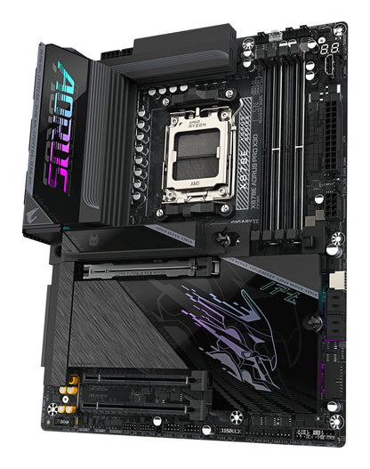 GIGABYTE X870E AORUS PRO X3D Motherboard - Supports AMD Ryzen 9000 CPUs, 18+2+2 Phases Digital VRM, up to 9000Hz DDR5 (OC), 2xPCIe 5.0 + 2xPCIe 4.0, Wi-Fi 7, 5GbE LAN, USB 4