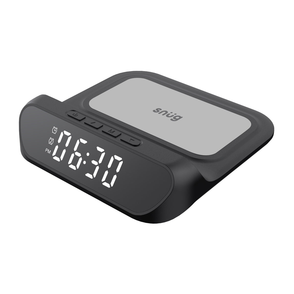 Snug Wireless Pad Charger With Clock 15W - Black