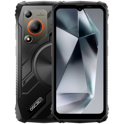 OSCAL Rugged smarthone Marine 1 LTE 6.56-inch HD 720x1612 90Hz Octa-core T615 up to 1.8 GHz RAM 4GB ROM 128GB Cam Rear 16MP Front 8MP 4G LTE WiFi BT Battery 5100mAh GPS+GLONASS+Beidou+Galileo & IP68/IP69K/MIL-STD-810H Android 15 Black