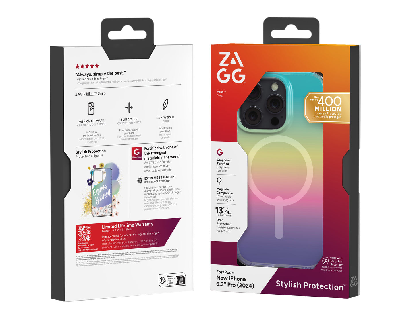 ZAGG Cases Milan Snap Apple iPhone 16 Pro Iridescent