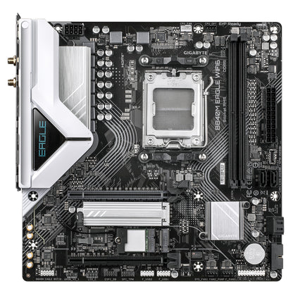 GIGABYTE B840M EAGLE WIFI6 Motherboard - AMD Ryzen 9000 CPUs, 5+2+2 Phases VRM, up to 7600MHz DDR5(O.C), 1xPCIe 4.0 + 1xPCIe 3.0 M.2, Wi-Fi 6, 2.5GbE LAN, USB 3.2 Gen 1