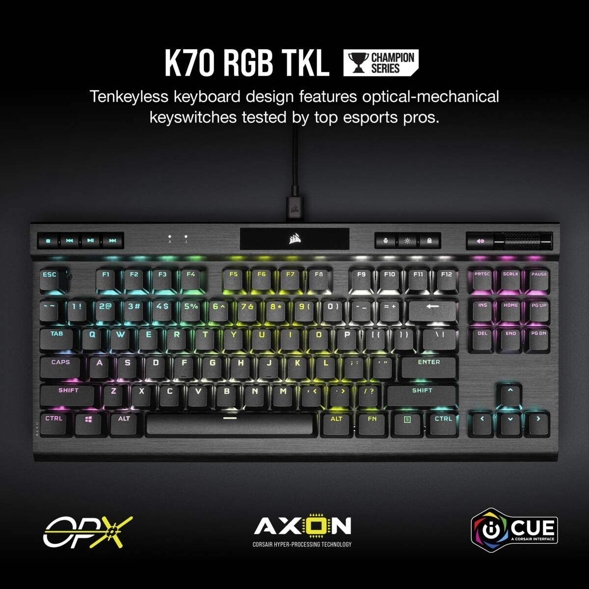 Corsair  K70 TKL Champion serijos klaviat?ra (CH-911901A-NA) keyboard Gaming