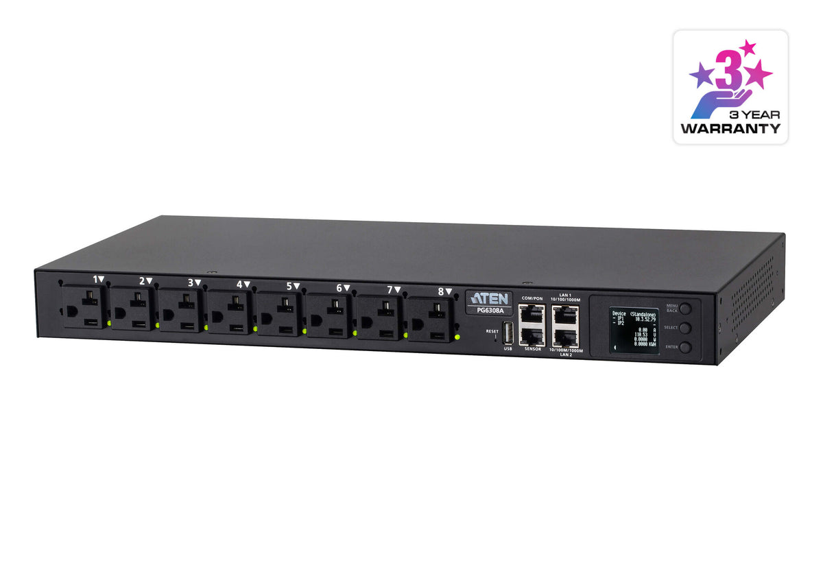 ATEN 32A 8-Outlet 1U Met & Switch eco